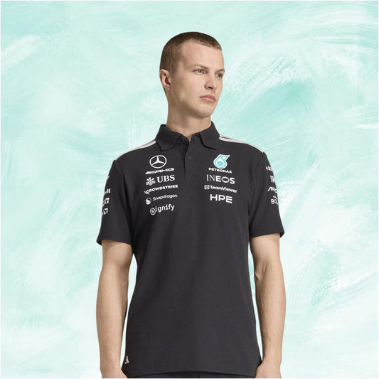 Adidas Mercedes-AMG Petronas F1 Team Black polo shirt