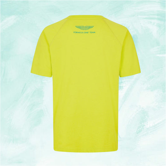 Women's Aston Martin F1 Team Logo T-shirt in Lime Yellow