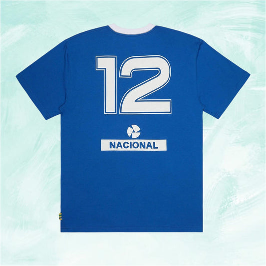 Blue Ayrton Senna Nacional ringer T-Shirt
