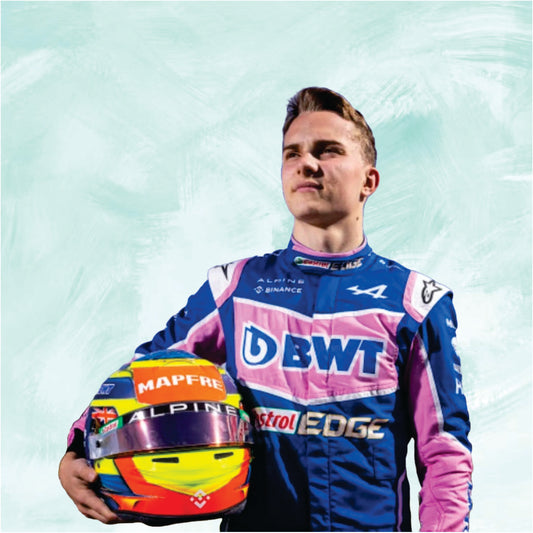 Oscar Piastri 2022 BWT Alpine f1 race suit
