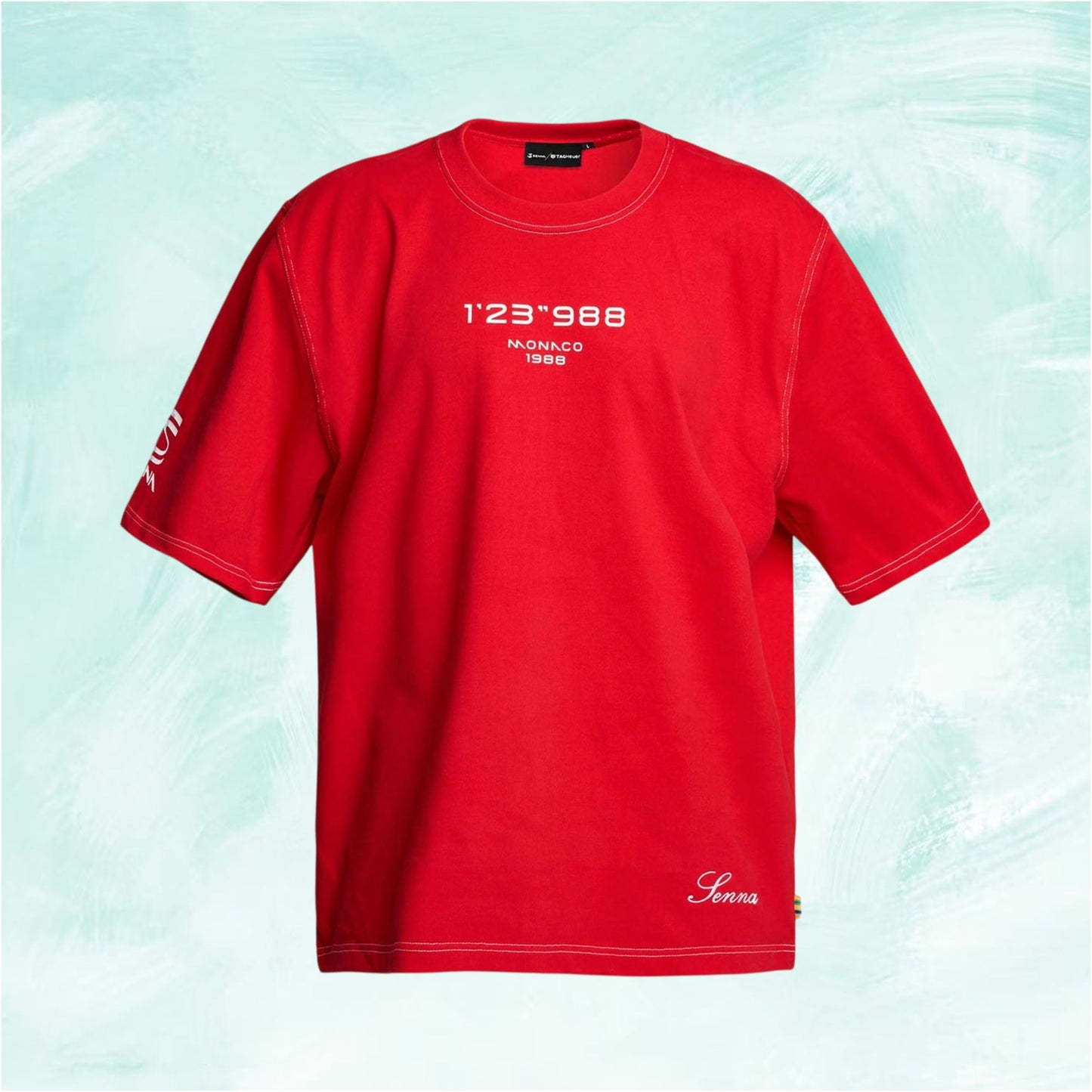 Red TAG Heuer × Ayrton Senna oversize racing T-Shirt