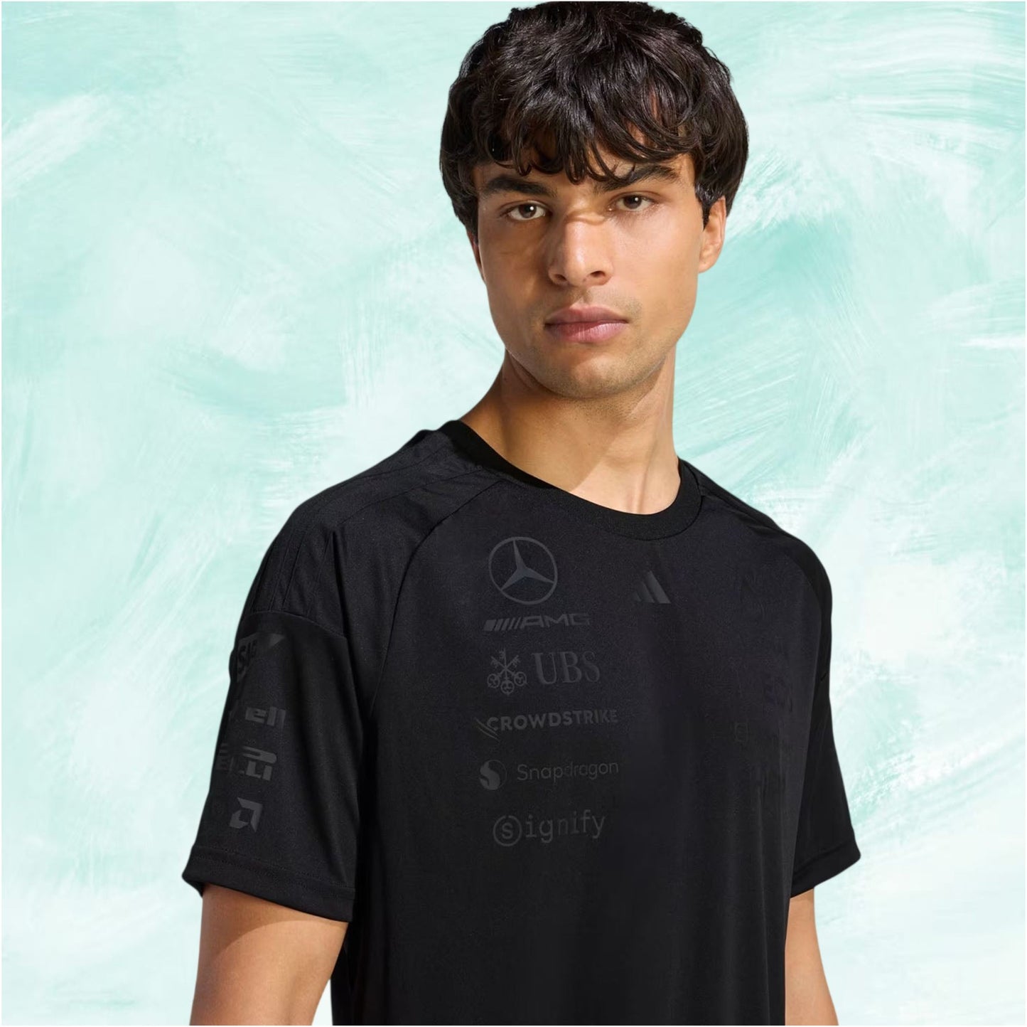 Black Adidas x Mercedes-AMG Petronas F1 Team night driver T-Shirt