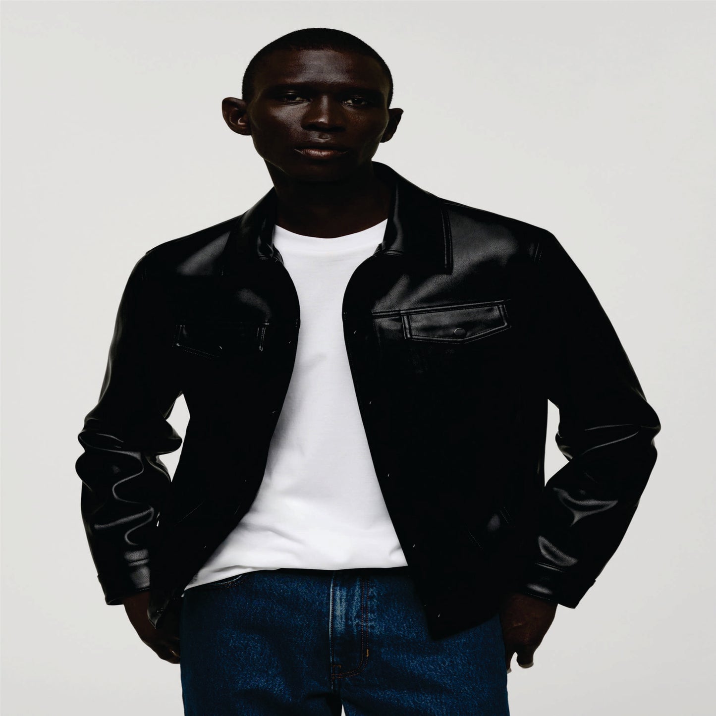 Blas Faux Leather Shirt Jacket