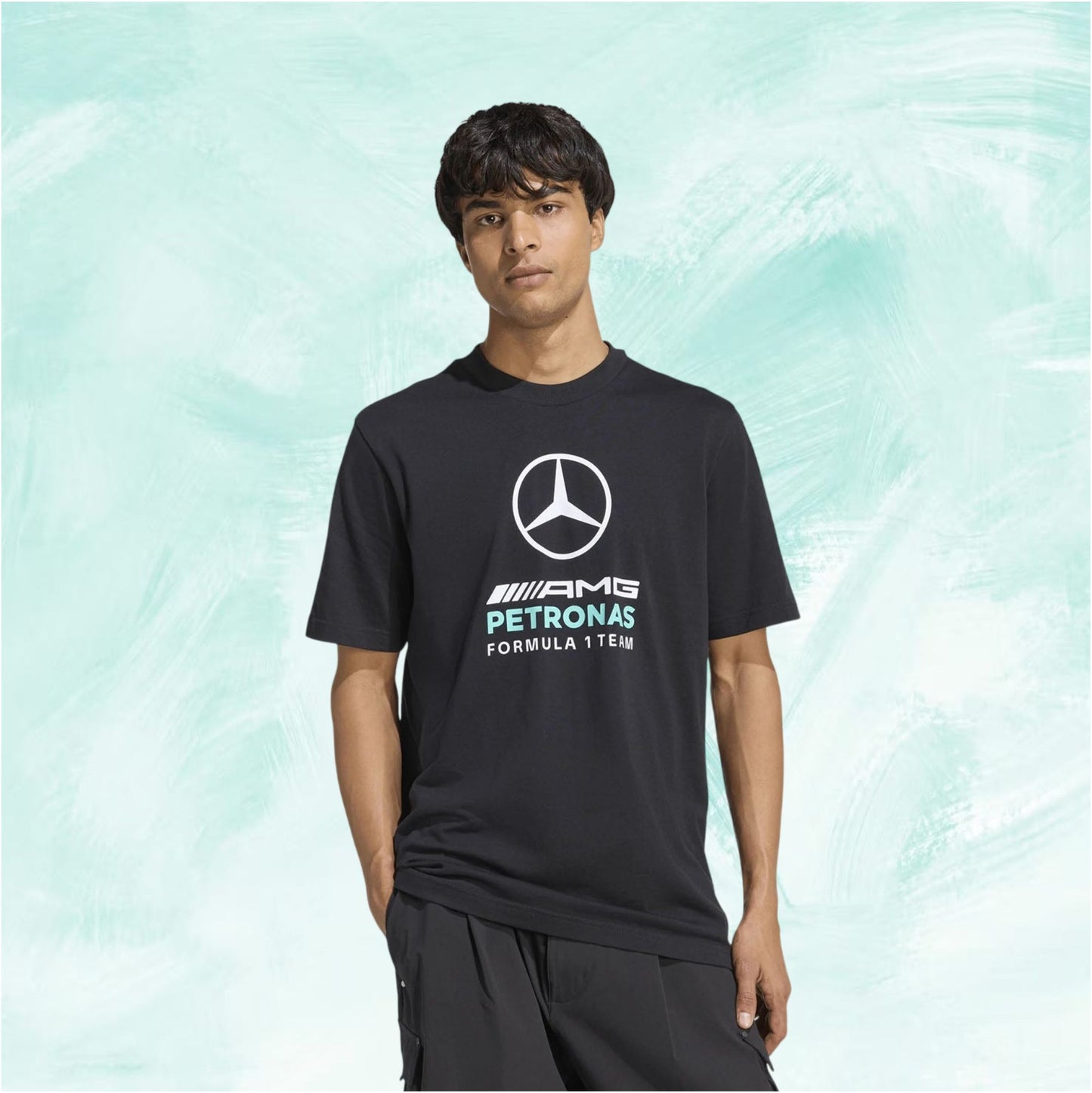 Black Adidas Mercedes-AMG PETRONAS F1 Team DNA Graphic T-shirt