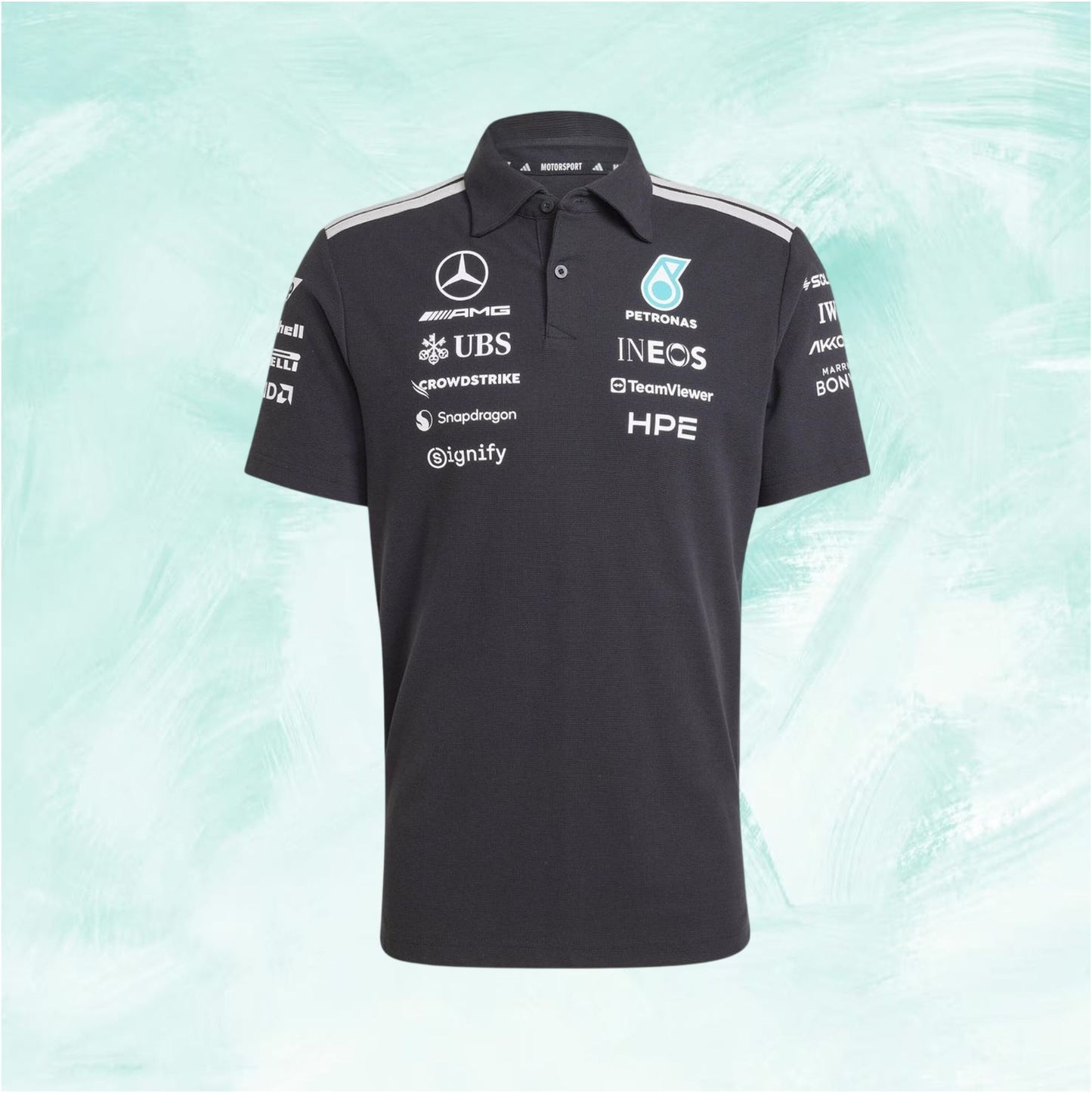 Adidas Mercedes-AMG Petronas F1 Team Black polo shirt