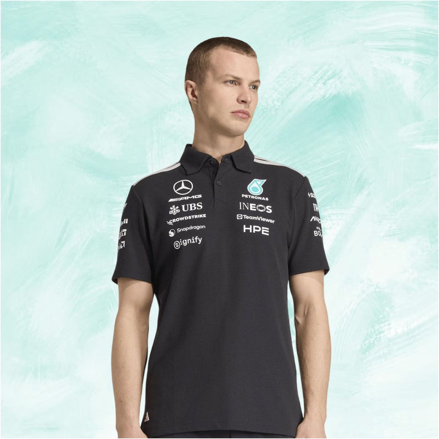 Adidas Mercedes-AMG Petronas F1 Team Black polo shirt