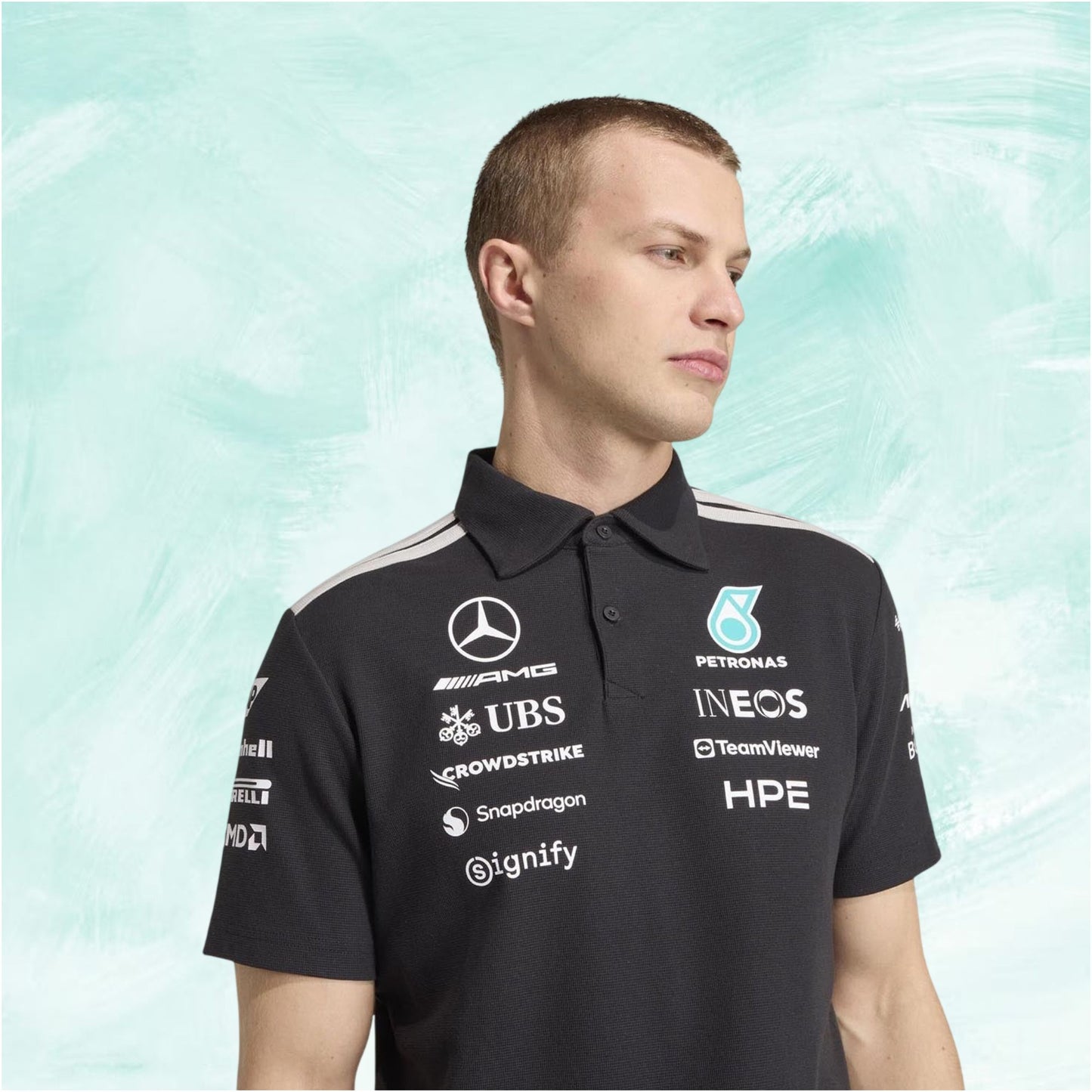 Adidas Mercedes-AMG Petronas F1 Team Black polo shirt