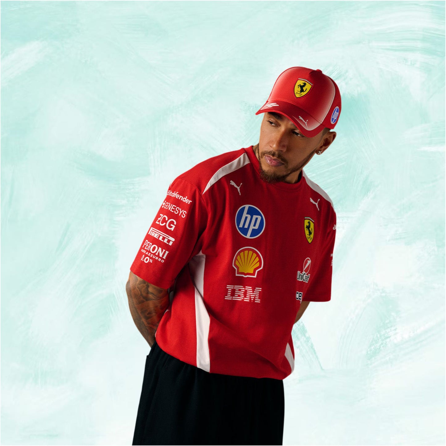 Lewis Hamilton Puma Scuderia Ferrari HP Replica T-shirt