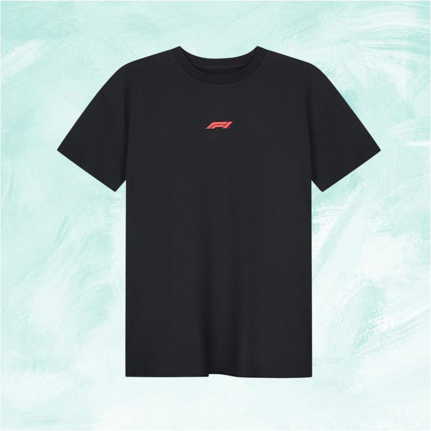F1 Racing Line Black T-Shirt Red F1 logo