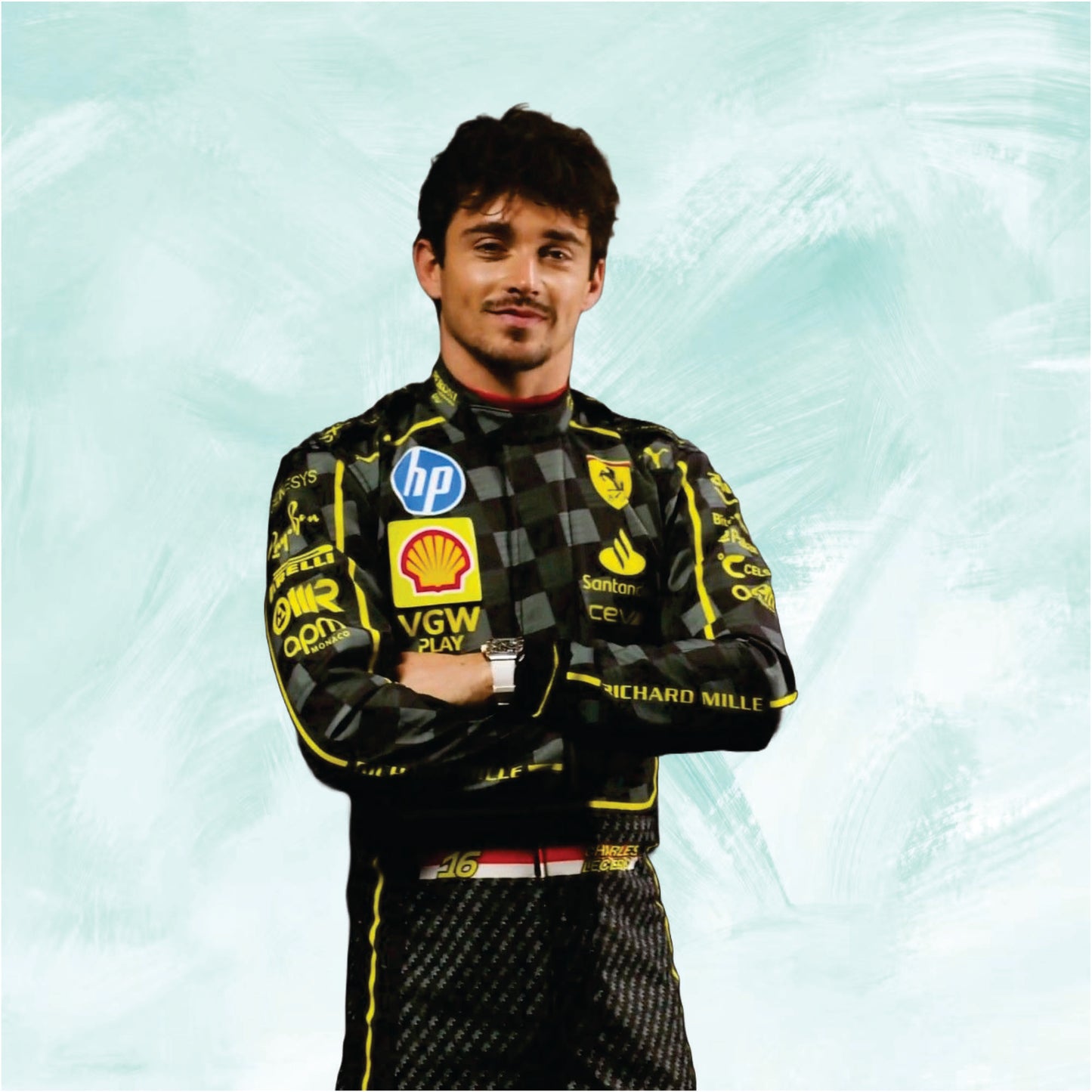 Charles Leclerc 2024 Italy GP Scuderia Ferrari HP F1 Team Replica Racing Suit