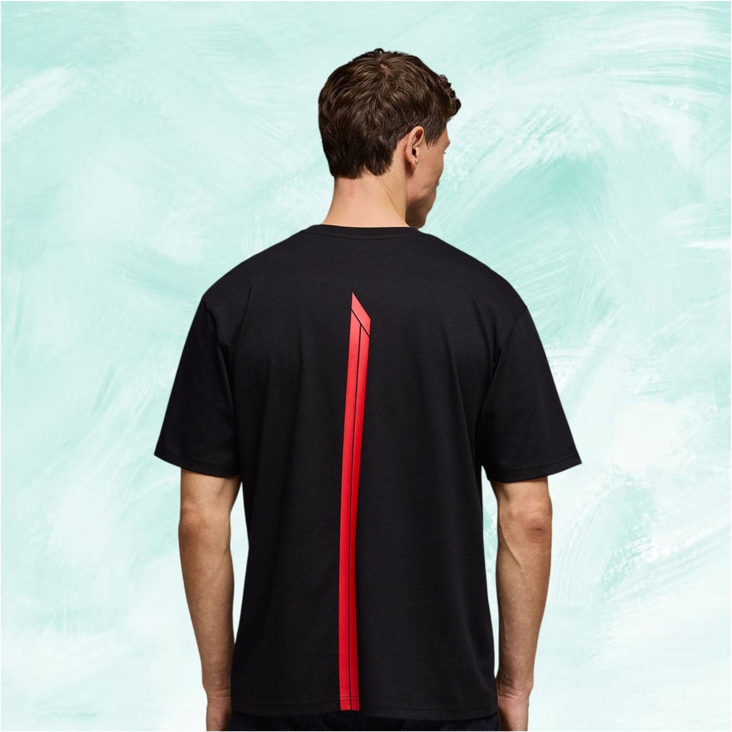 F1 Racing Line Black T-Shirt Red F1 logo