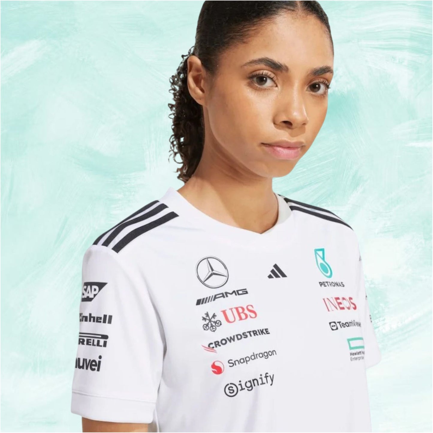 Women's Official Adidas Mercedes-AMG Petronas F1 T-Shirt
