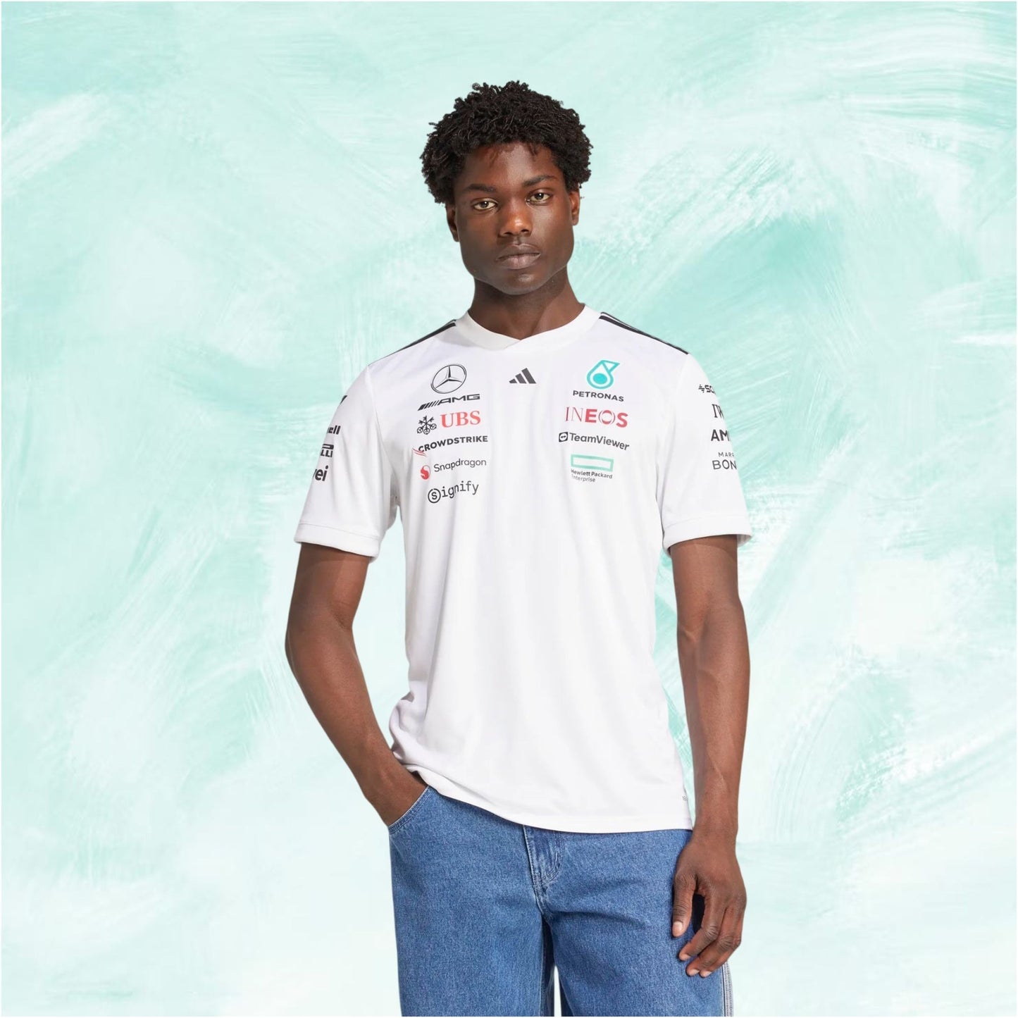 Men's Official Adidas Mercedes-AMG Petronas F1 T-Shirt