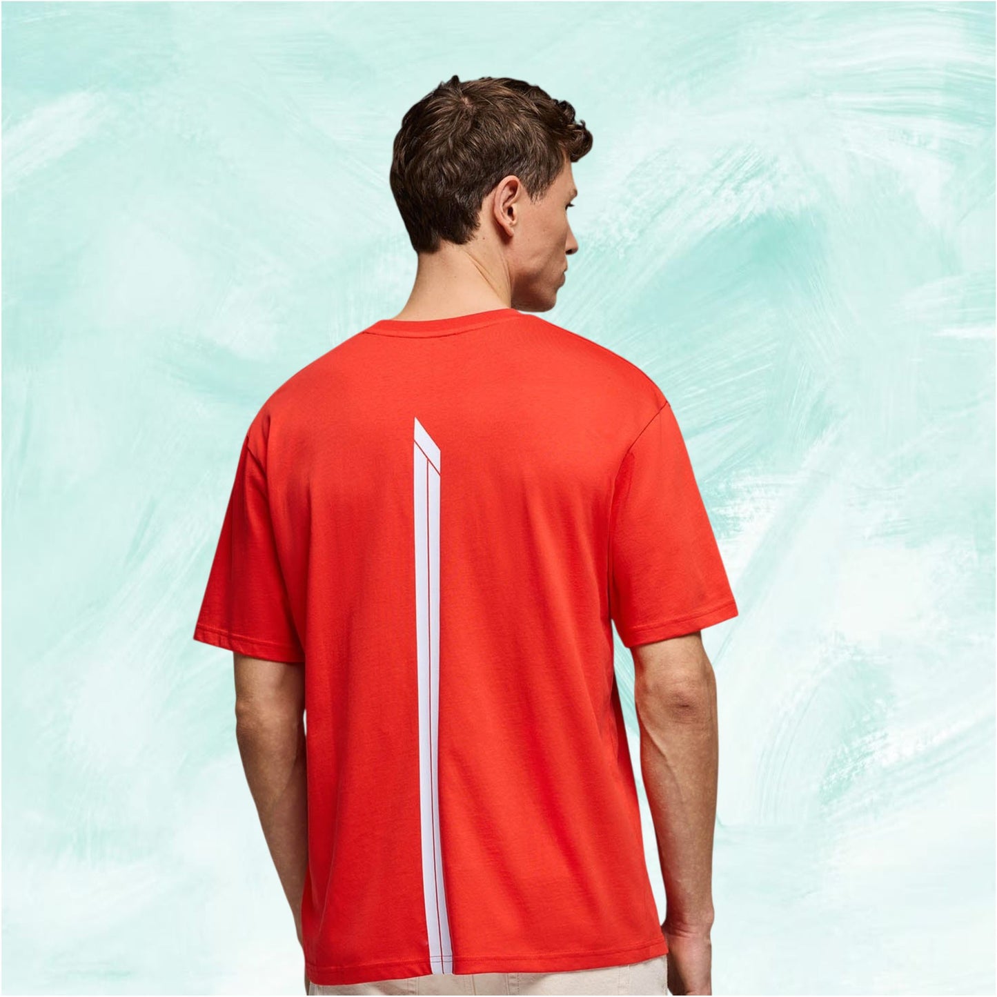 Red F1 Essentials T-Shirt featuring a small white logo