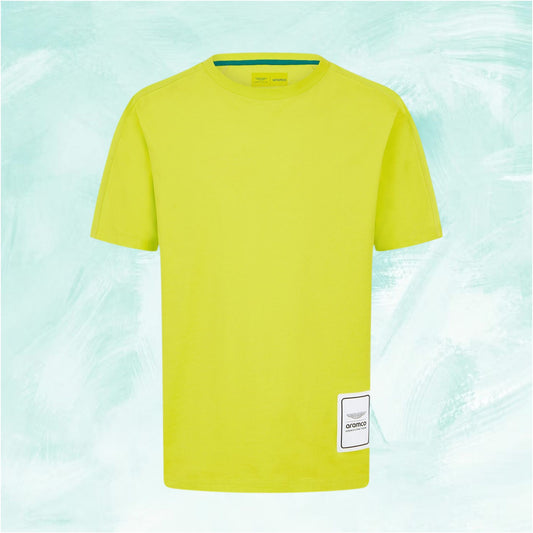 Women's Aston Martin F1 Team Logo T-shirt in Lime Yellow