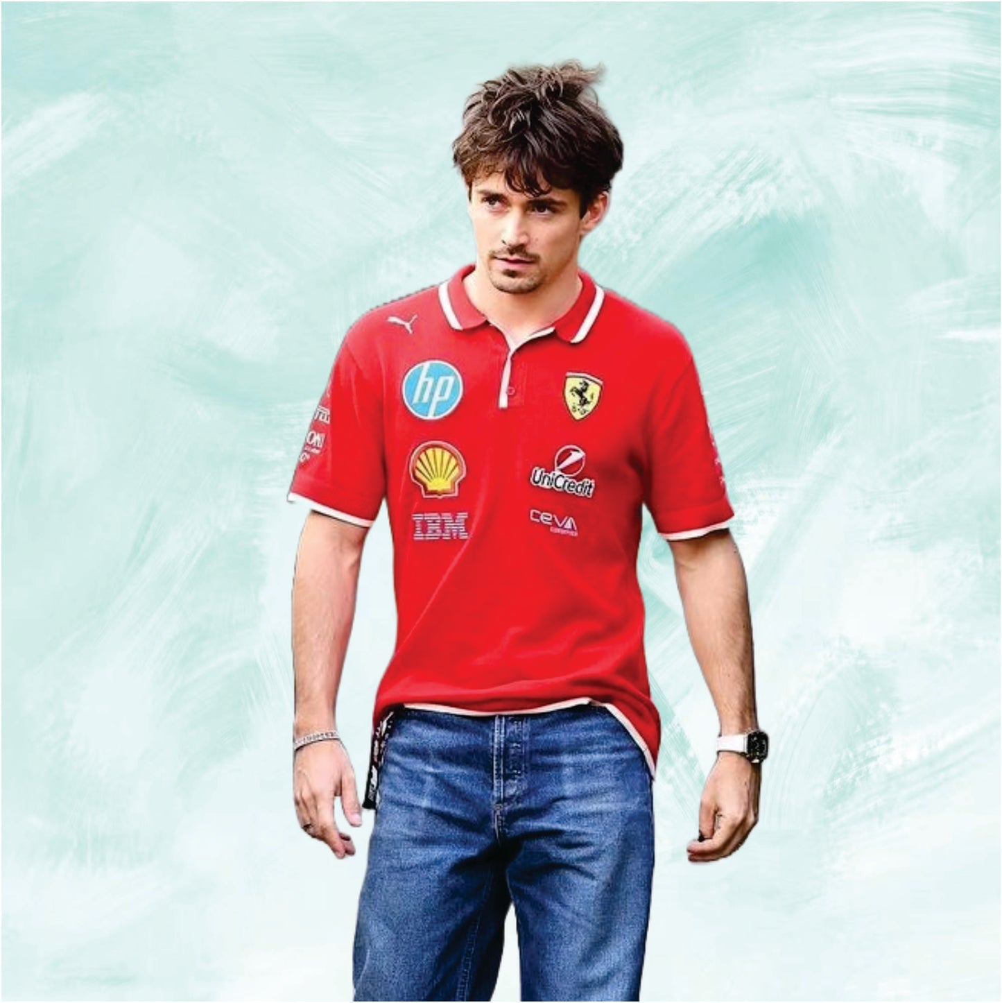Ferrari shirt 2025 F1 charles leclerc