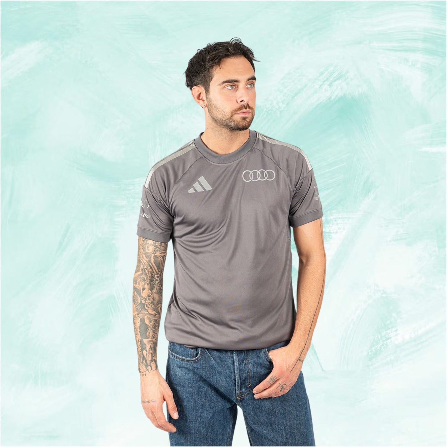 Grey Adidas Audi Revolut F1 Team T-Shirt