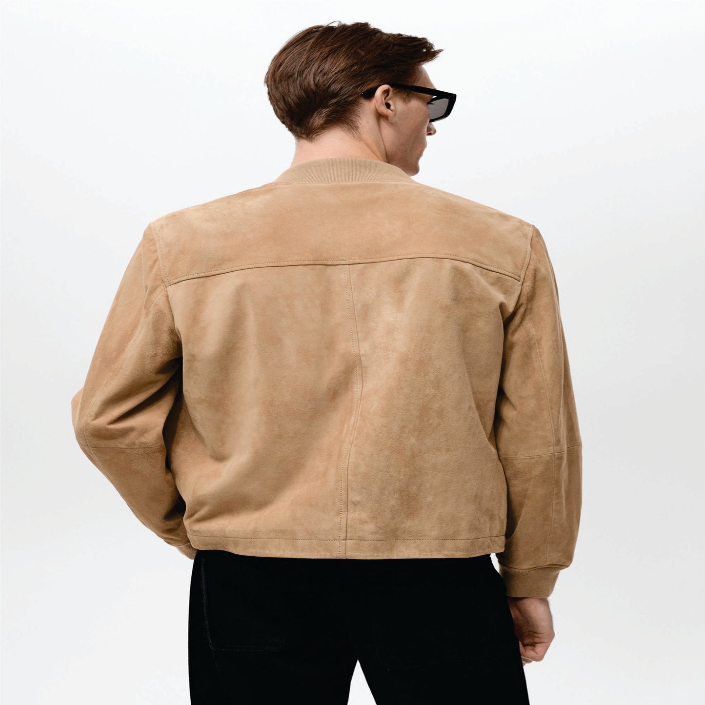 Leather bomber men jacket