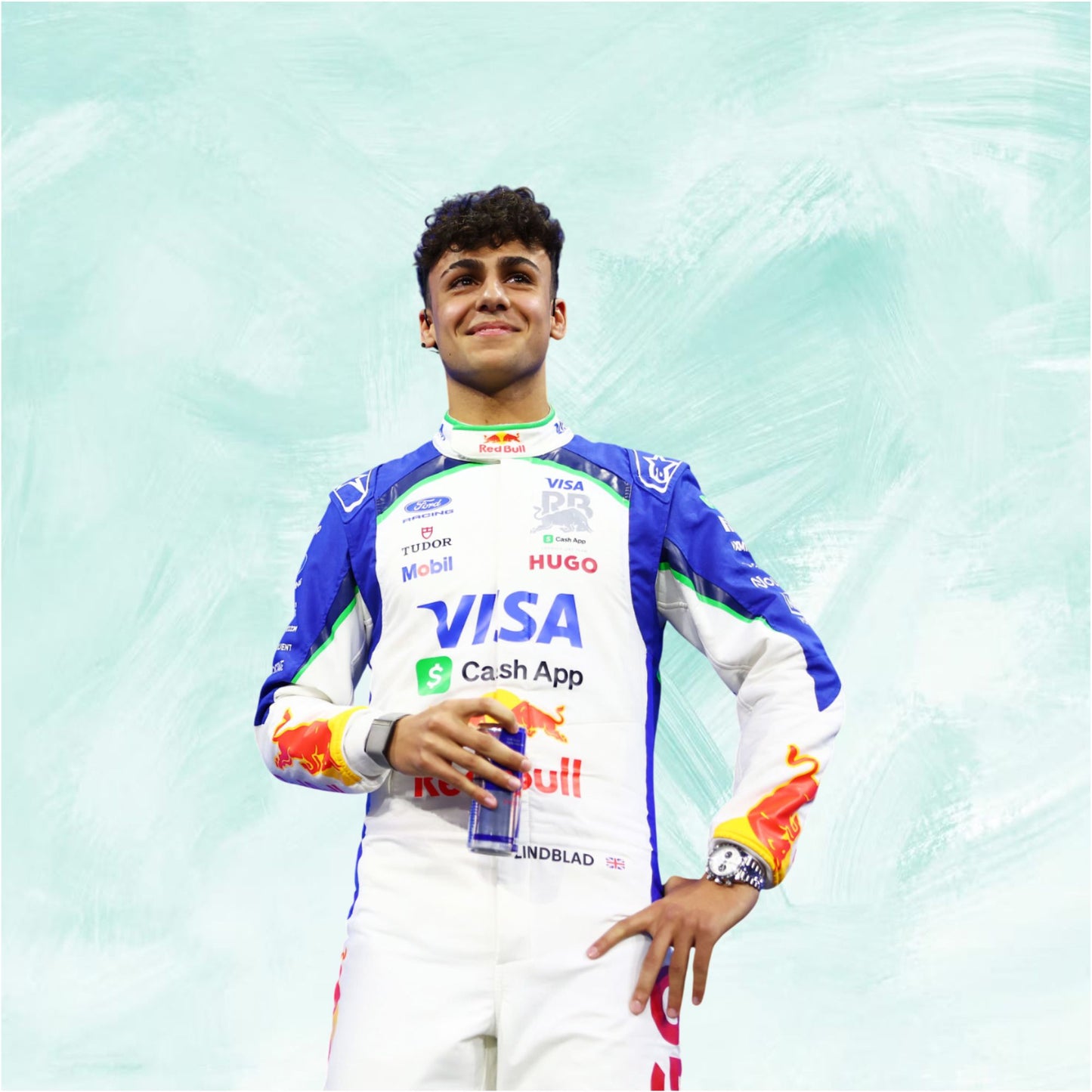Arvid Lindblad 2026 Visa Cash App F1 Racing Suitbackground
