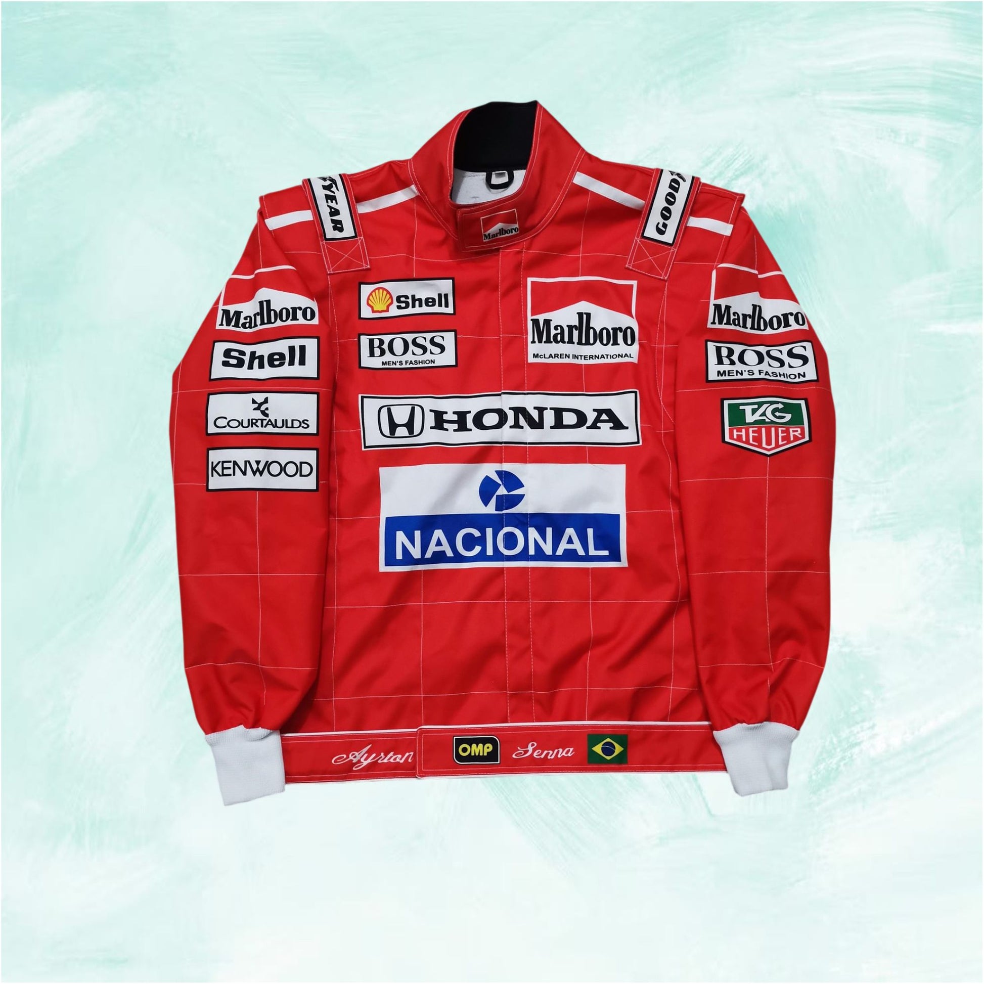 Ayrton Senna Replica Embroidered Patches go kart Jacket