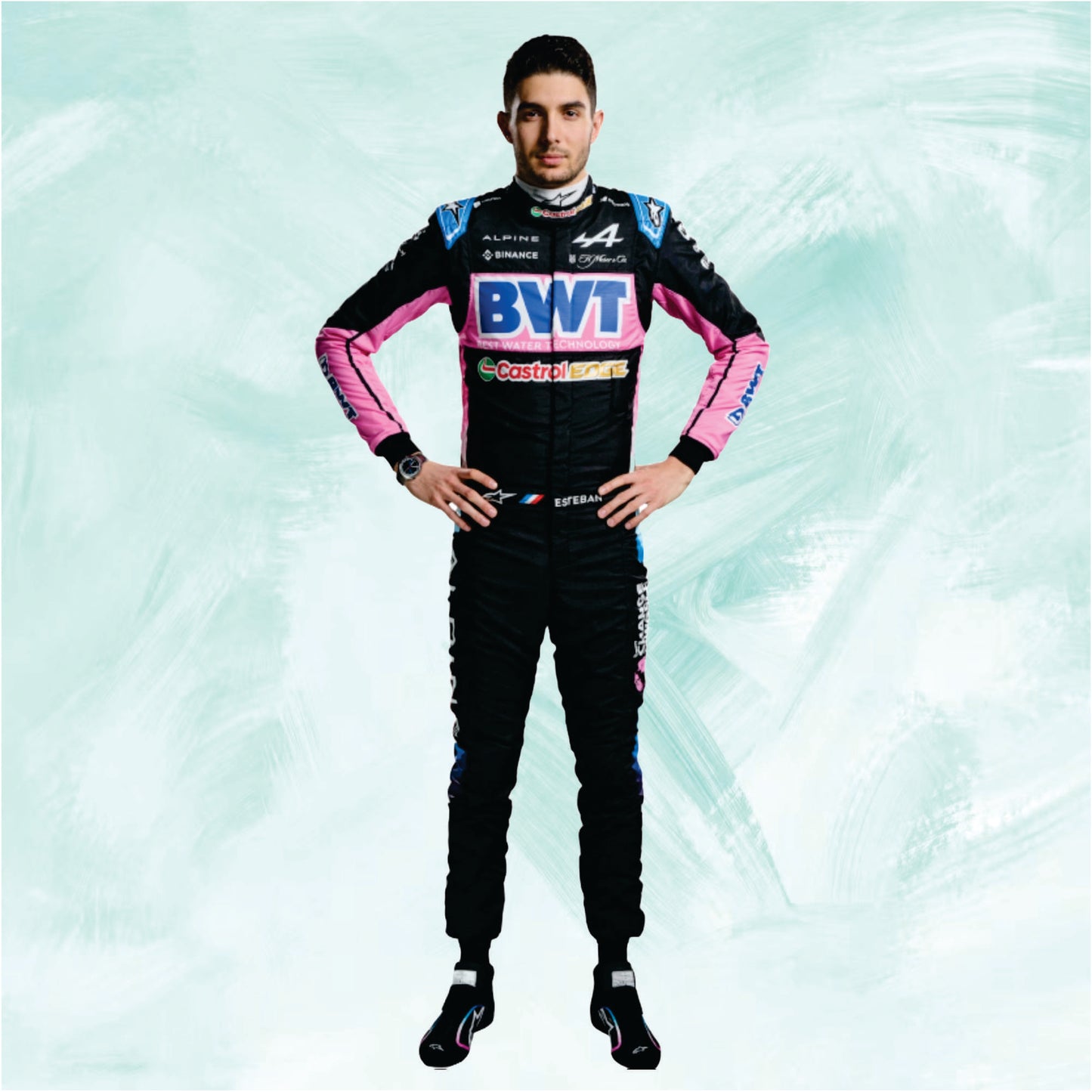 Esteban Ocon 2023 BWT Alpine f1 race suit