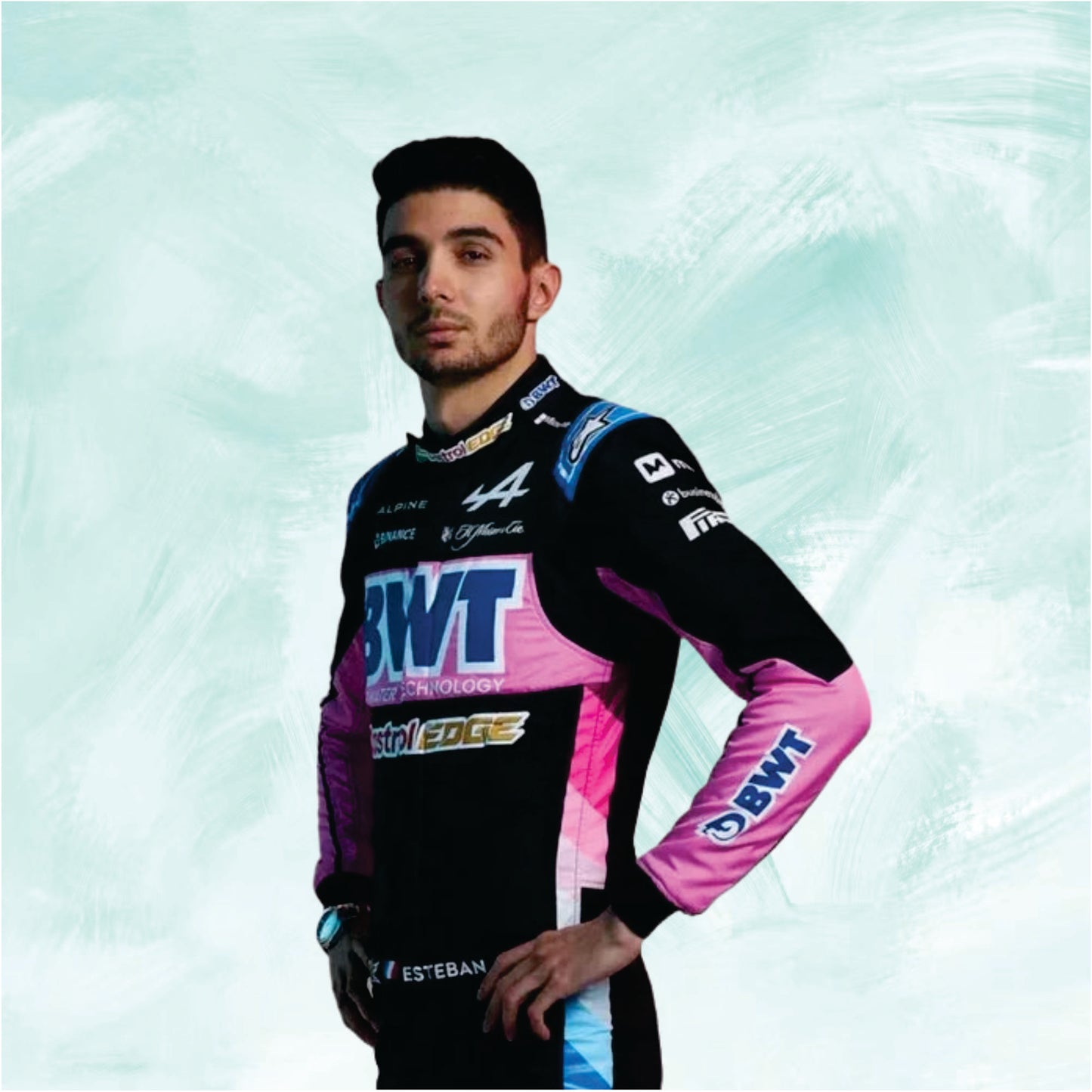 Esteban Ocon 2024 BWT Alpine f1 race suit