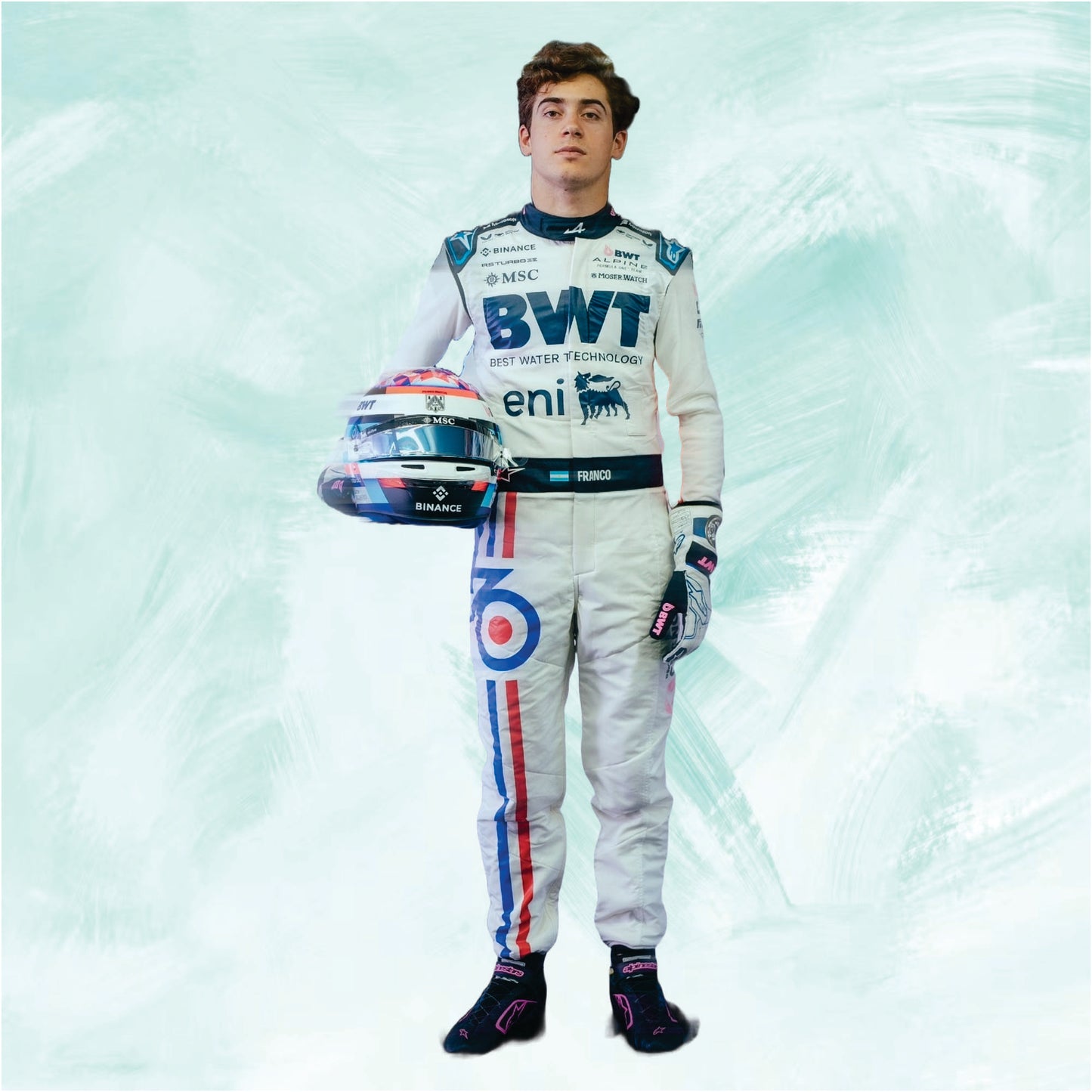 Franco Colapinto 2025 New Spanish GP BWT Alpine f1 suit
