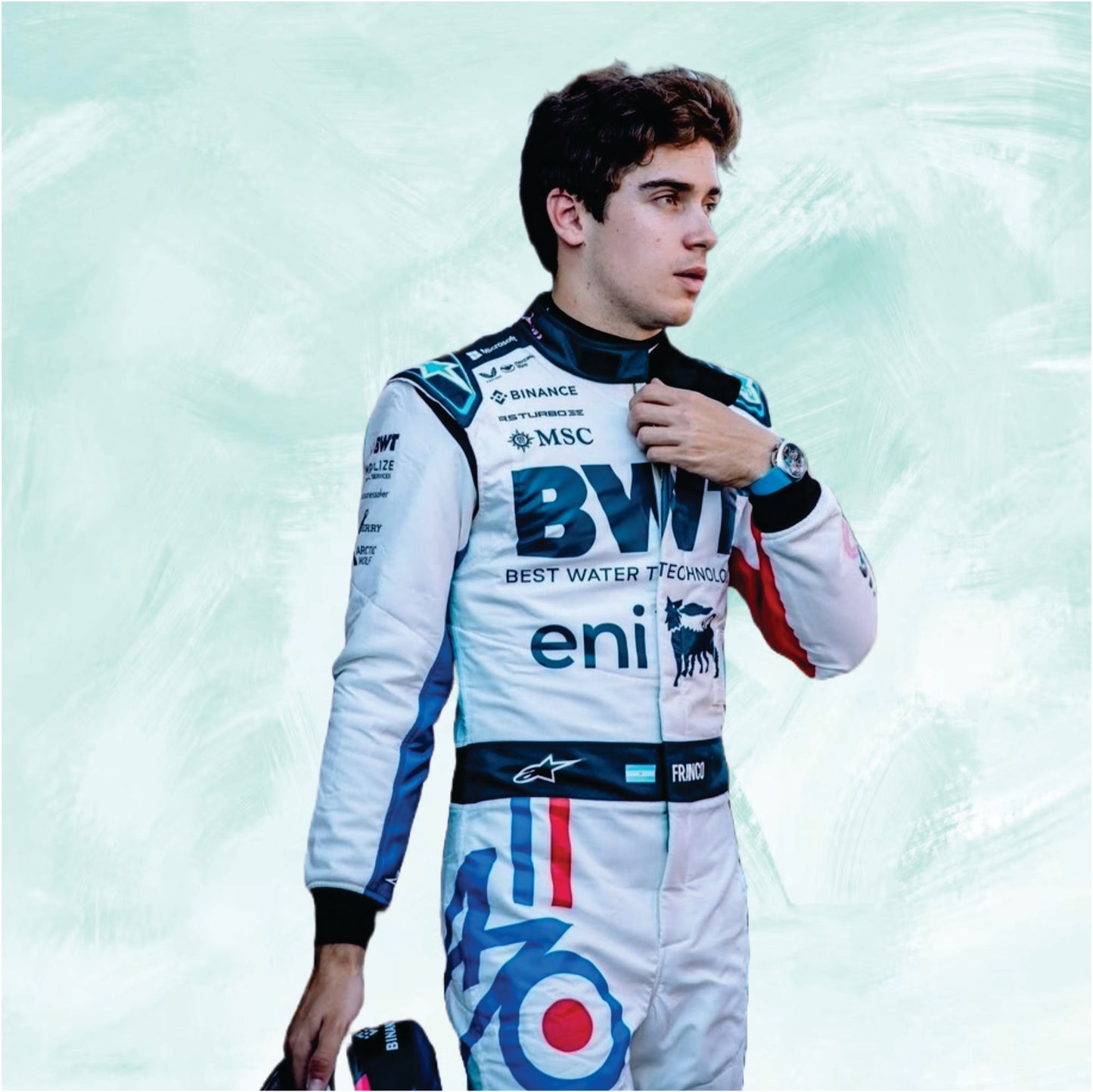 Franco Colapinto 2025 New Spanish GP BWT Alpine f1 suit