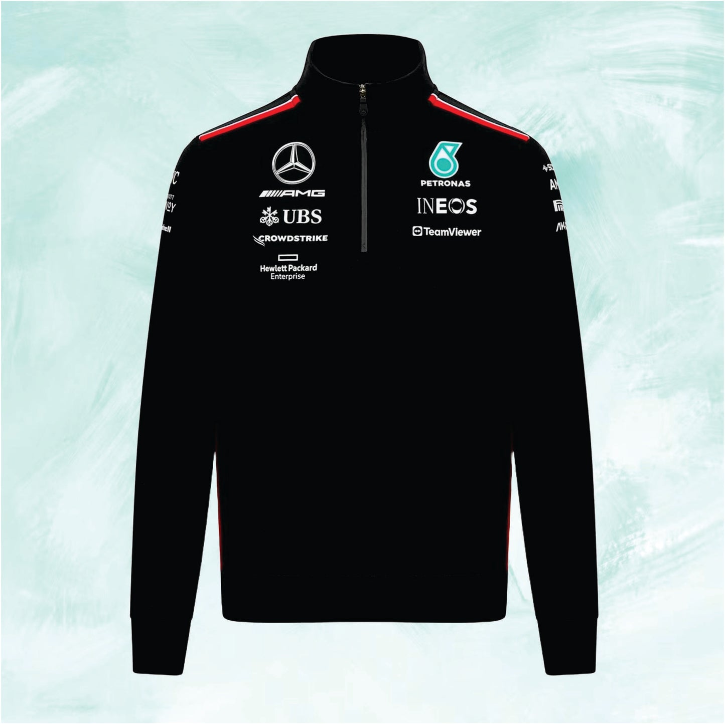 Mens Hoodie halfzip Mercedes f1 sweatshirt