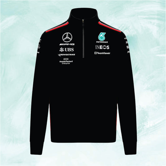 Mens Hoodie halfzip Mercedes f1 sweatshirt