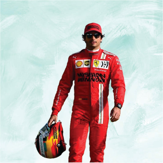 Carlos Sainz 2021 Misson Winnow F1 Replica Racing Suit Scuderia Ferrari