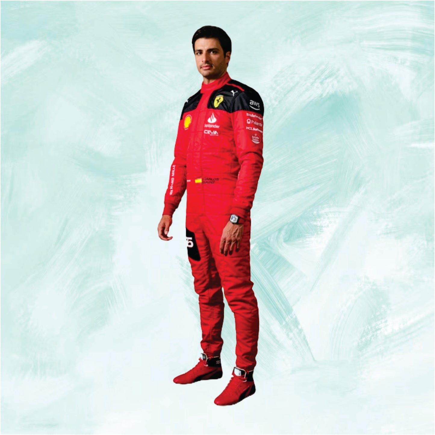 Carlos Sainz 2023 Scuderia Ferrari F1 Replica Racing Suit