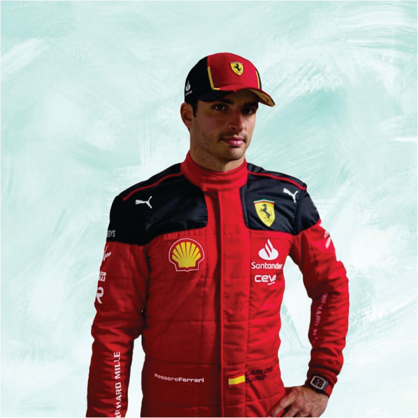 Carlos Sainz 2023 Scuderia Ferrari F1 Replica Racing Suit