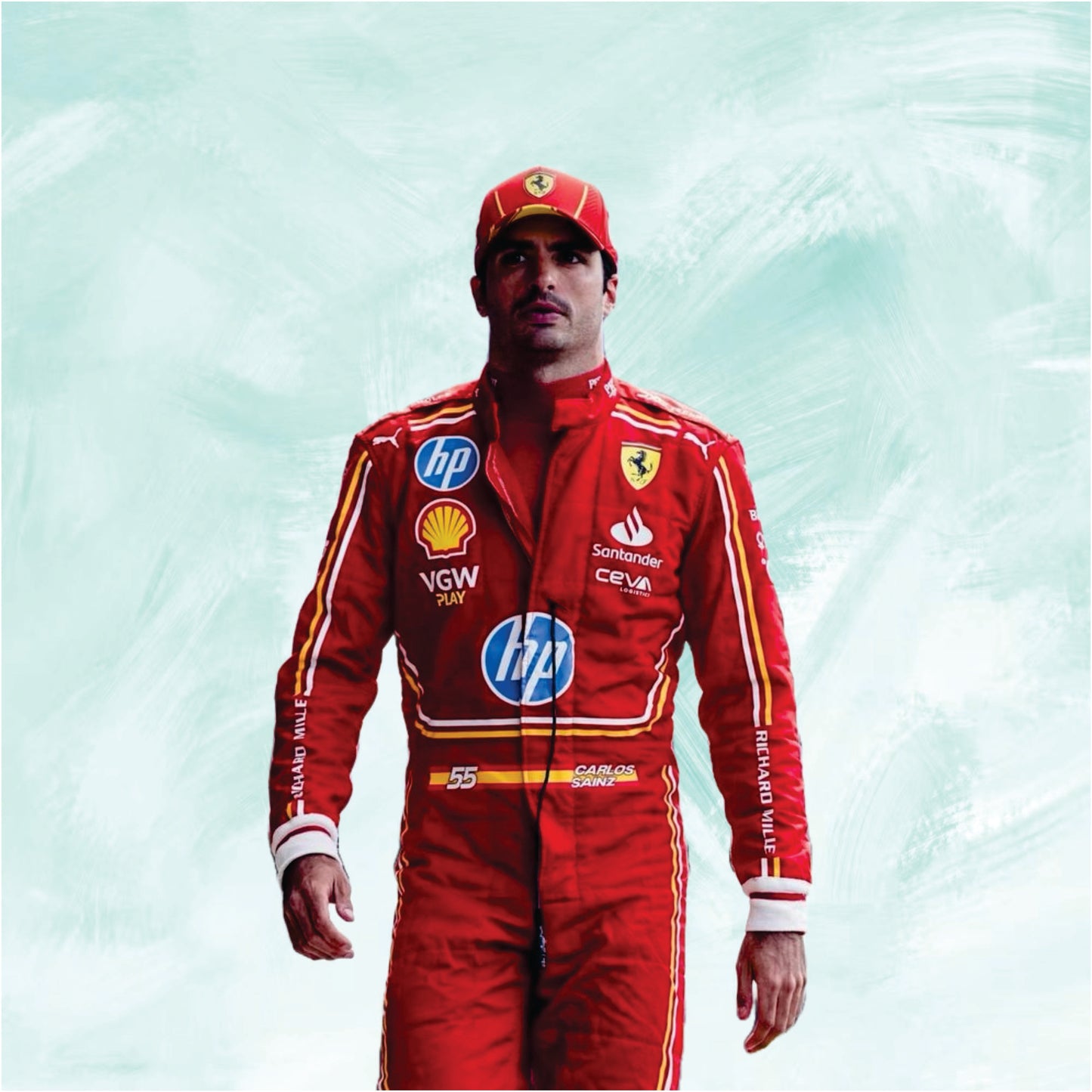 Carlos Sainz jr 2024 Monaco GP Scuderia Ferrari HP F1 Team Replica