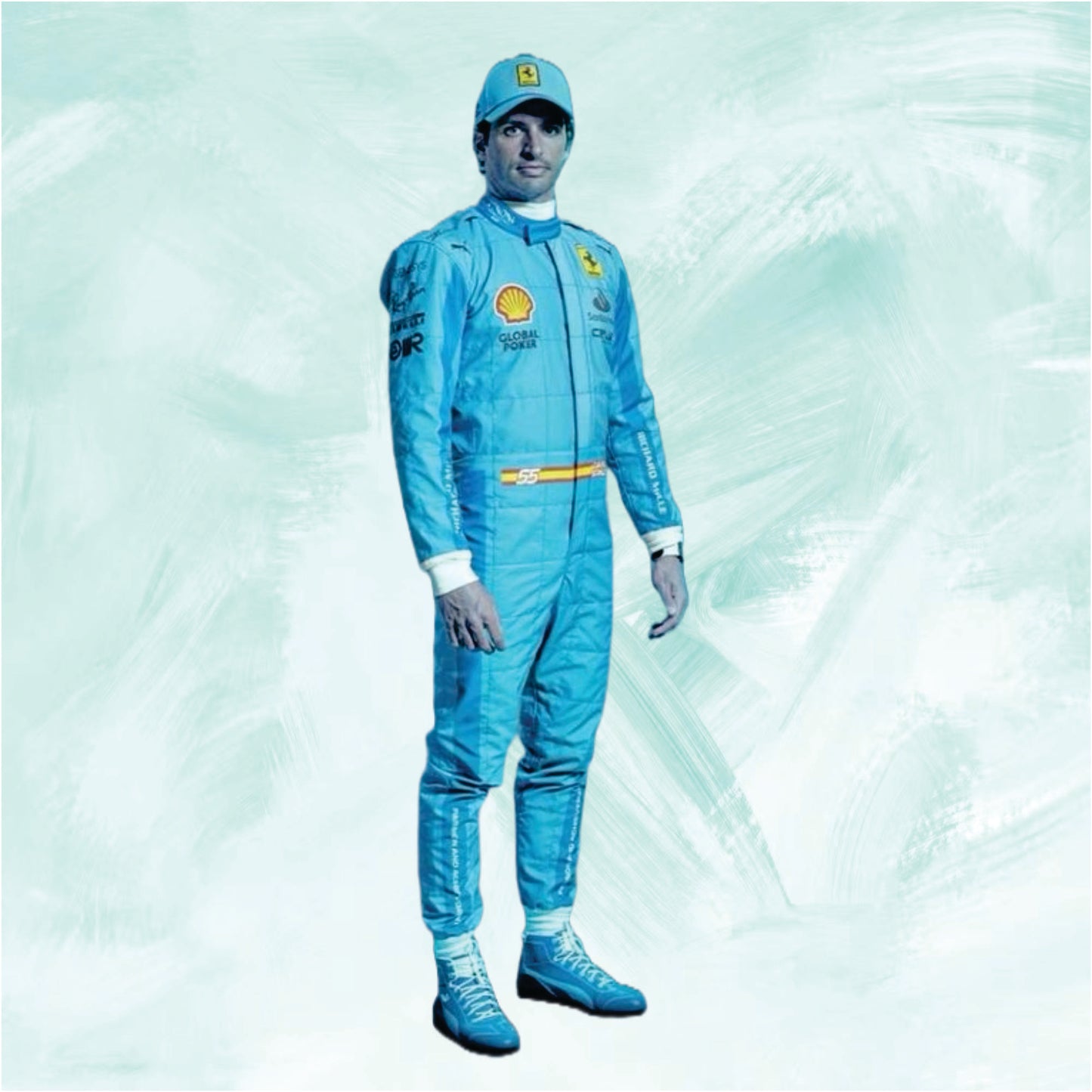 Carlos Sainz 2024 Miami GP HP F1 Scuderia Ferrari Race suit