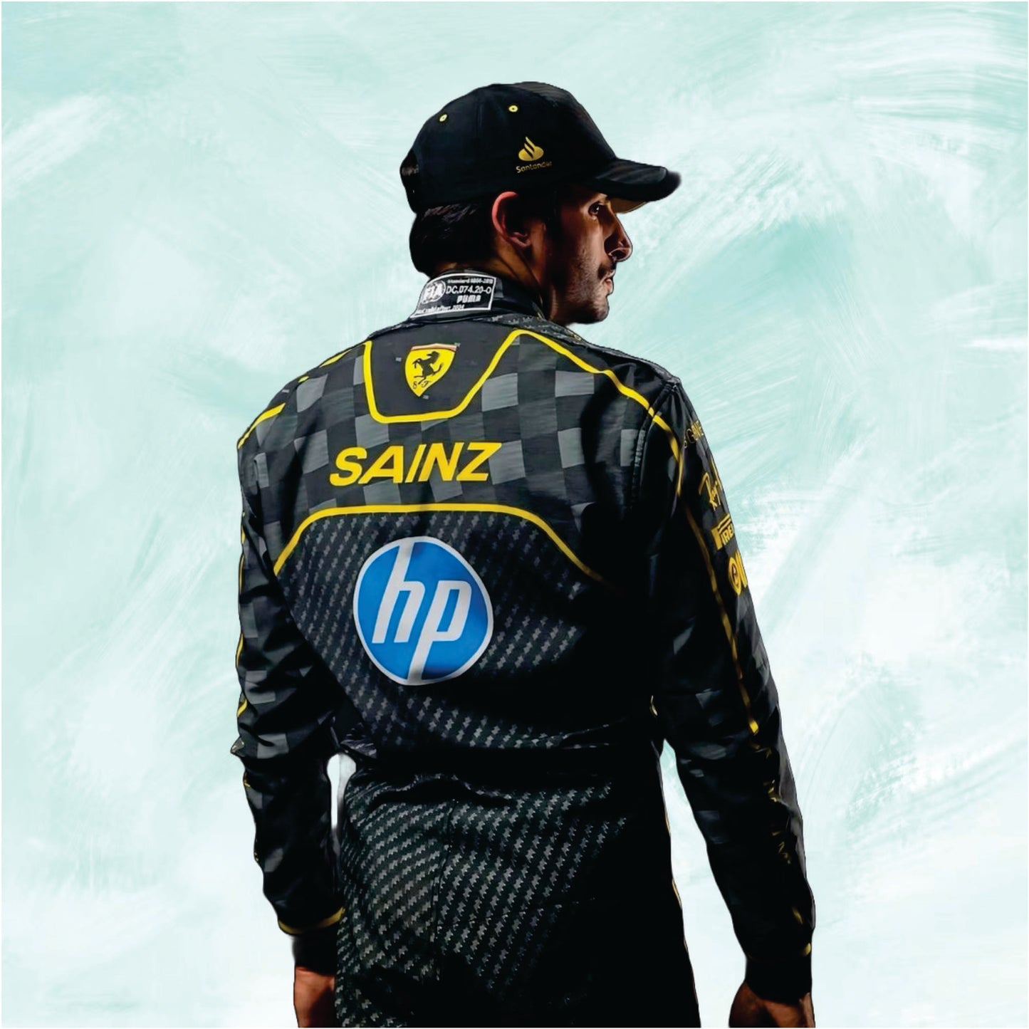 Carlos Sainz jr 2024 HP Italy GP Scuderia Ferrari F1 Team Replica Racing Suit