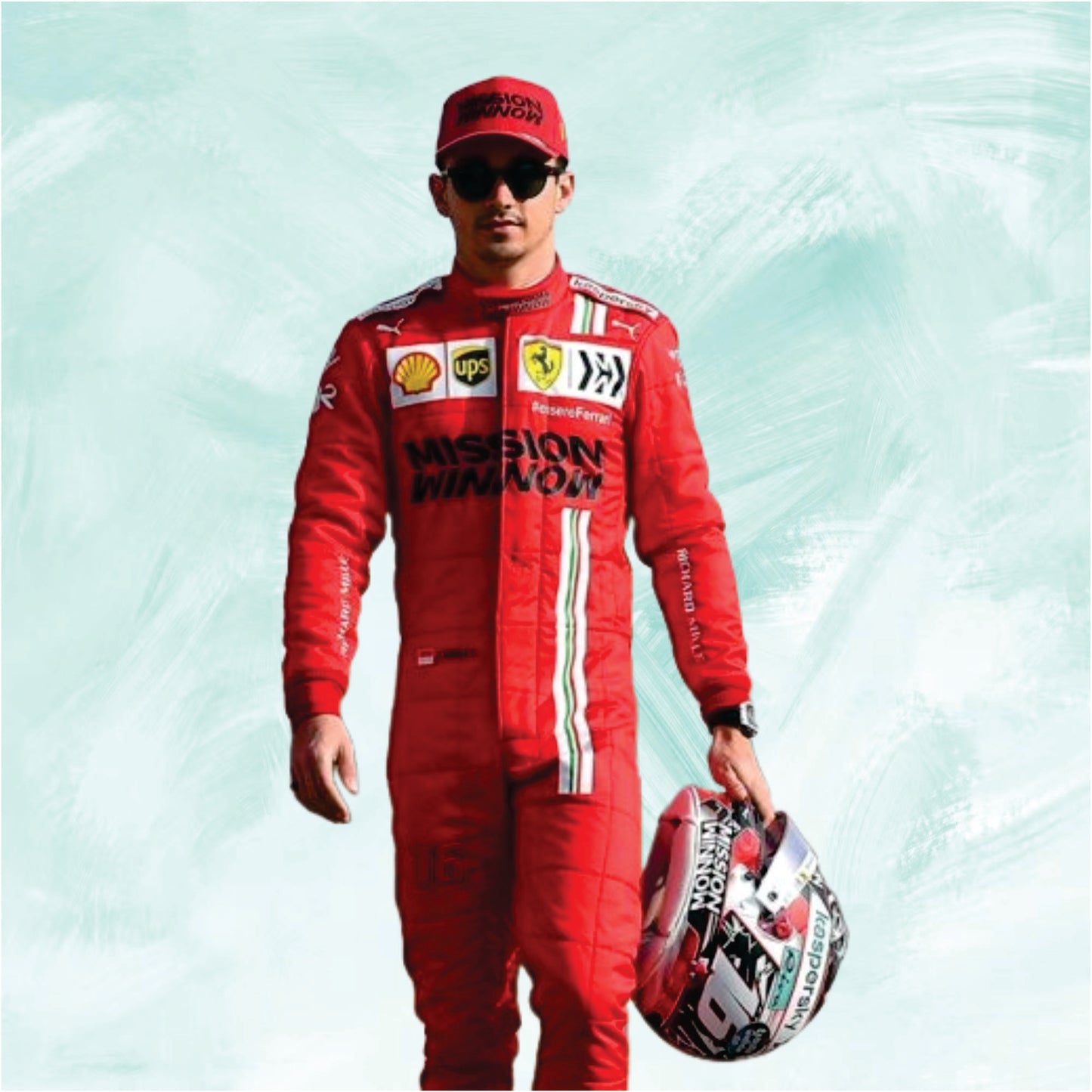 Charles Leclerc 2021 Ferrari F1 Race Suit REPLICA Mission Winnow