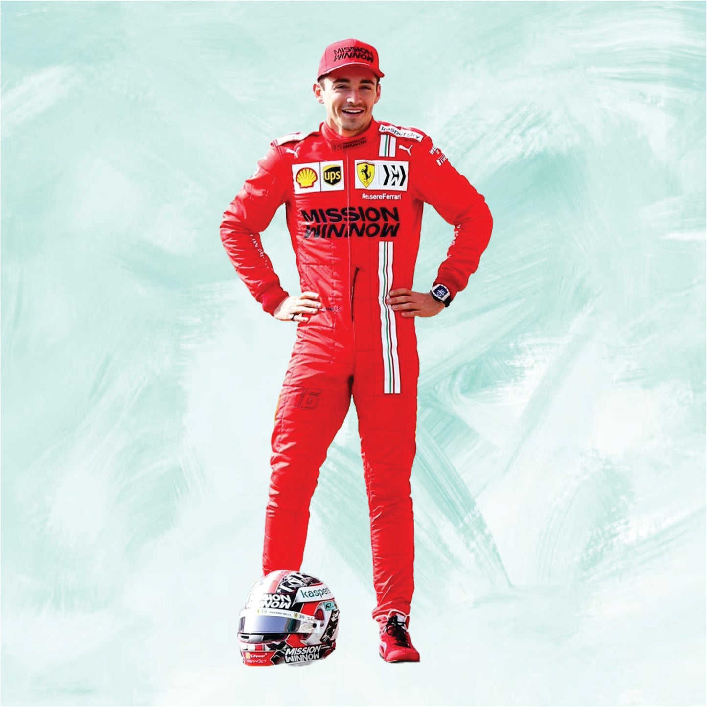 Charles Leclerc 2021 Ferrari F1 Race Suit REPLICA Mission Winnow