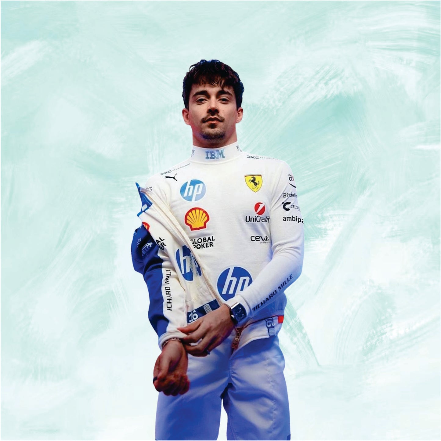 Charles Leclerc 2025 Miami Grand Prix Scuderia Ferrari HP F1 Team Replica Racing Suit