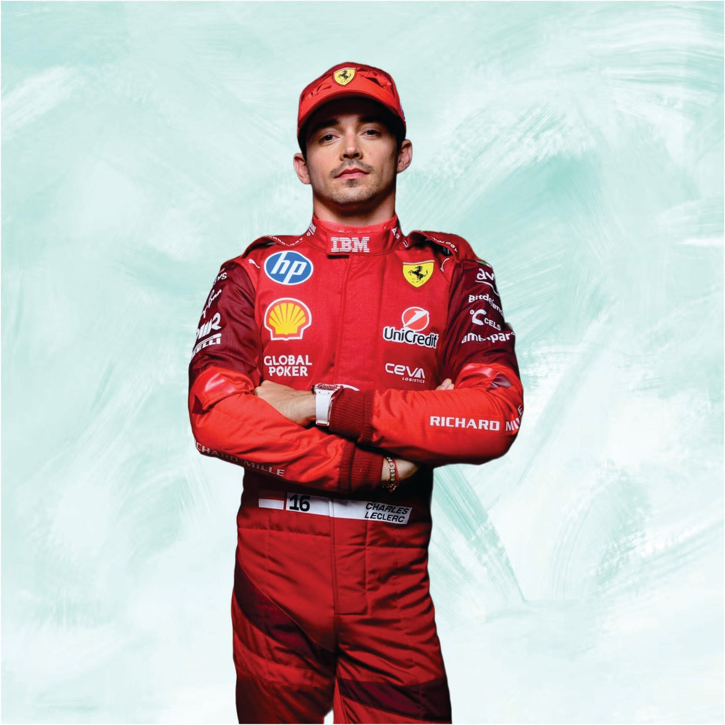 Charles Leclerc 2025 Ferrari HP Las Vegas F1 Race Suit