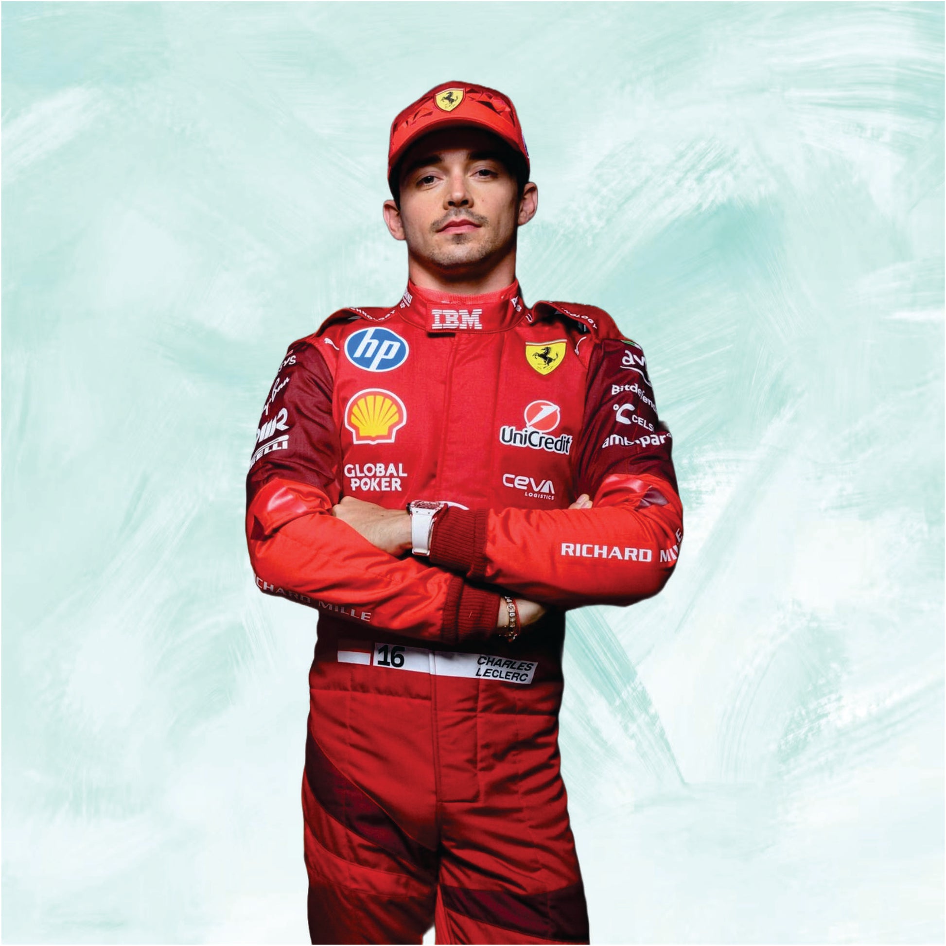 Charles Leclerc 2025 Ferrari HP Las Vegas F1 Race Suit