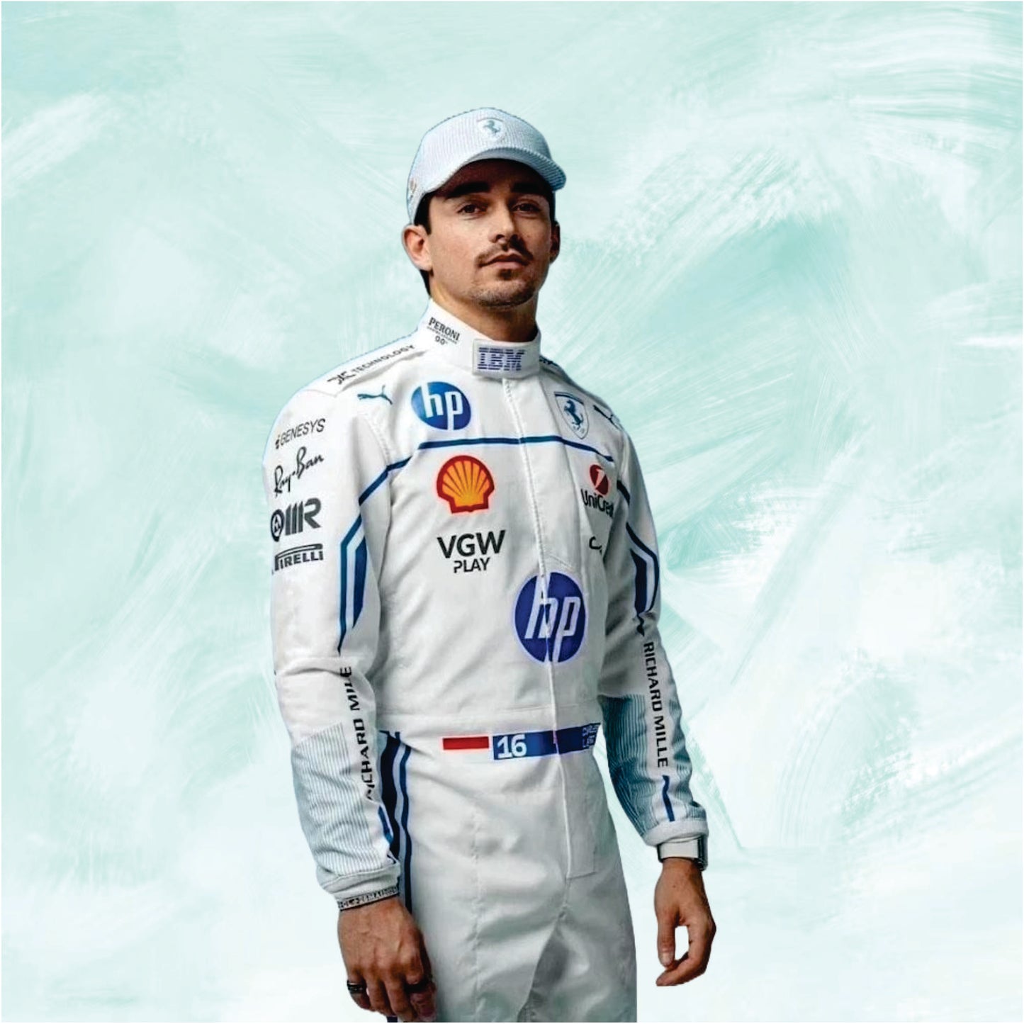 Charles Leclerc 2025 F1 Monaco GP Race Suit Scuderia Ferrari