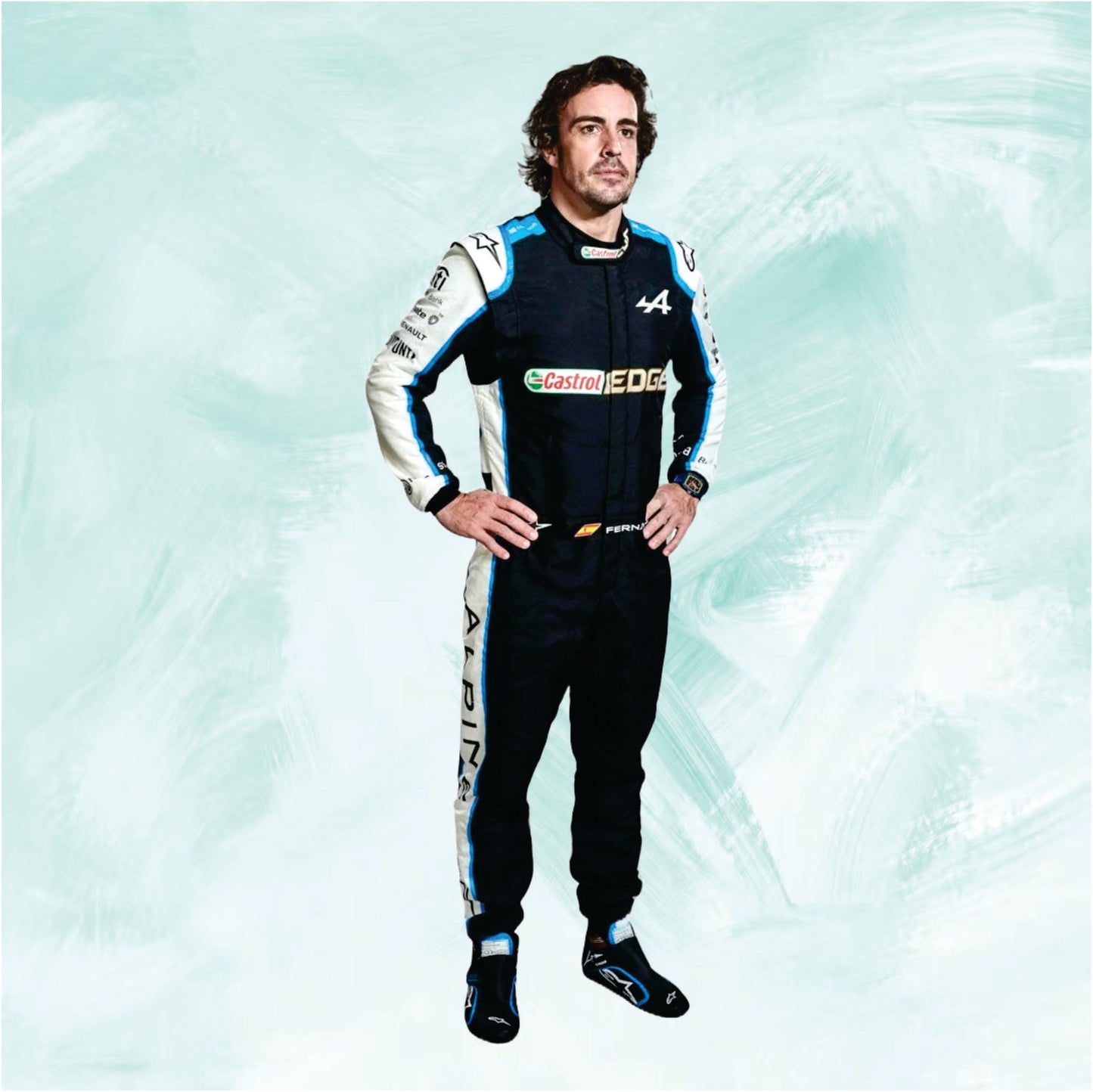 Fernando Alonso 2021 BWT Alpine f1 race suit
