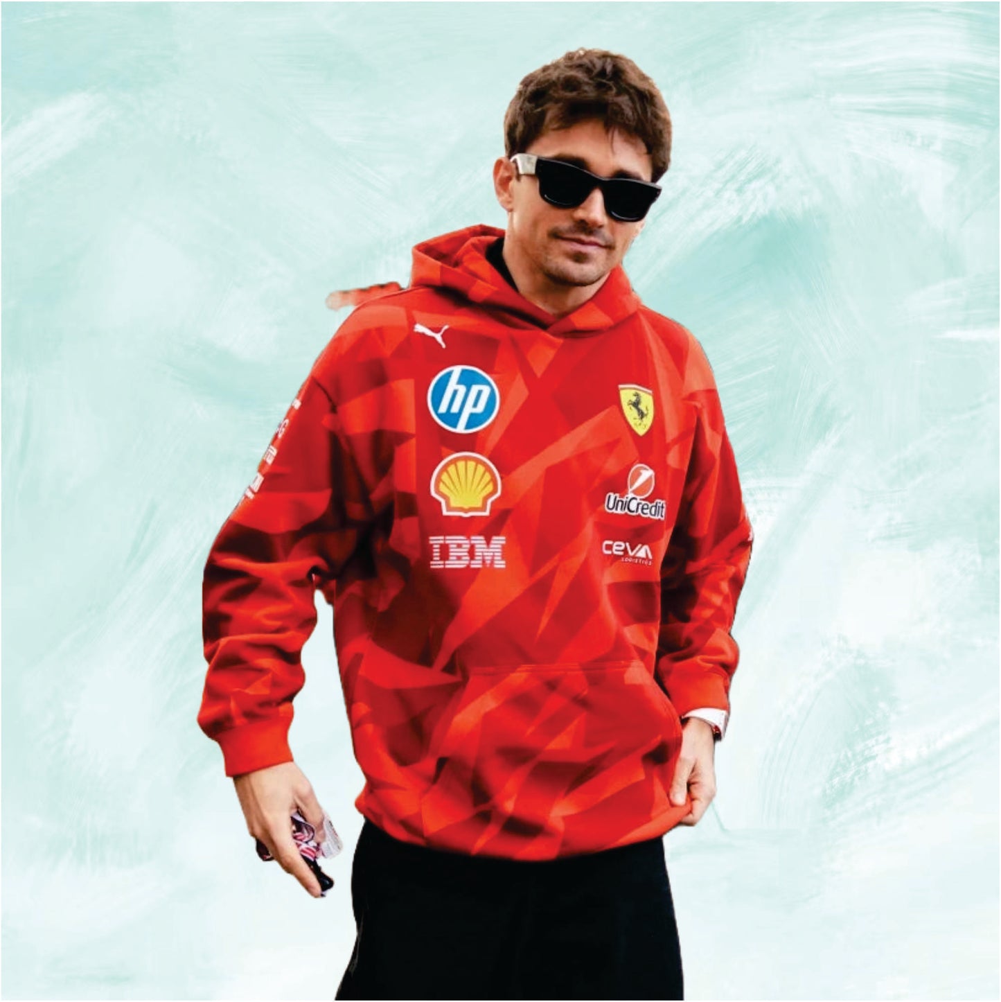 Ferrari hoodies 2025 F1 las vegas charles leclerc