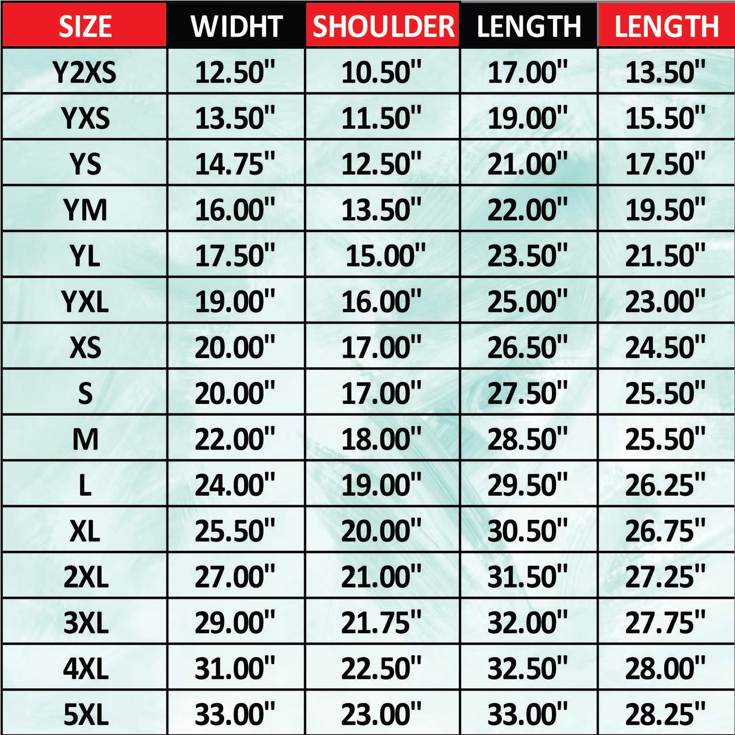 Formula 1 Ferrari Jacket size chart