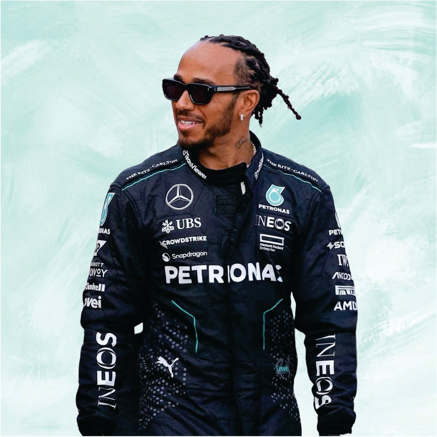 Lewis Hamilton 2024 Mercedes AMG F1 Replica Racing Suit