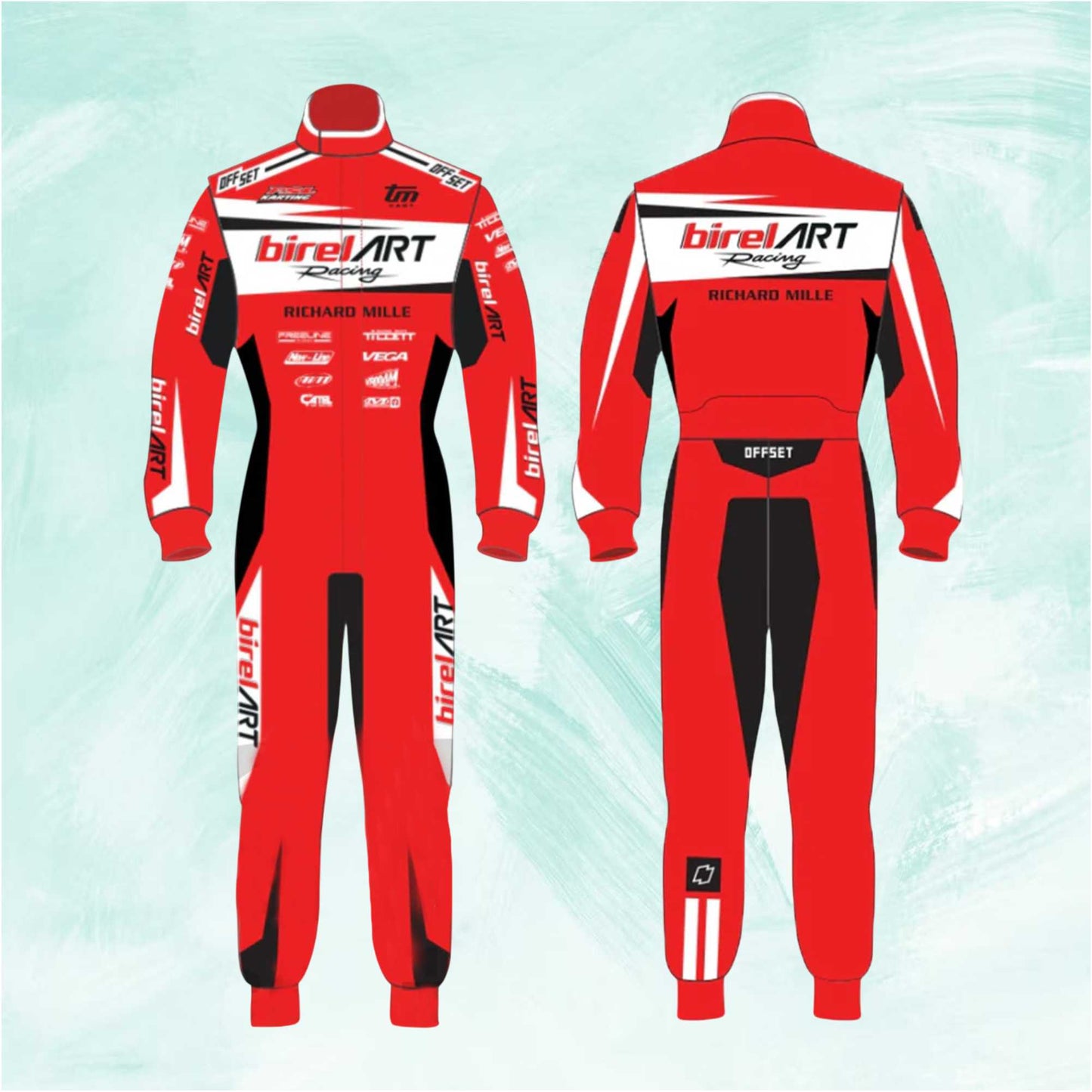 New 2023 Birel ART Go Kart Overall Replica F1 Racing Suit Printed
